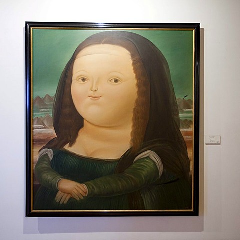 Painting, donated exhibition by the painter and sculptor Fernando Botero, Bogota, Colombia, South America