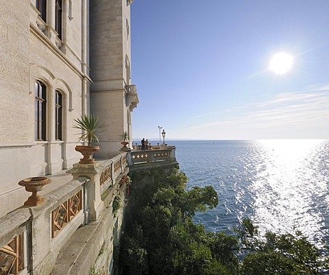 Miramare Castle, Castello di Miramare, in the Bay of Grignano, Trieste, Italy, Europe