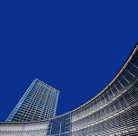 Headquarters of Bayer AG, with Bayer Tower at the rear, Leverkusen, North Rhine-Westphalia, Germany, Europe