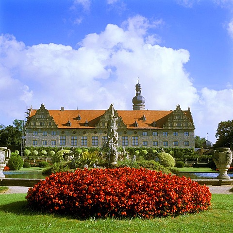 Schloss Weikersheim castle, Weikersheim on the Tauber river, Baden-Wuerttemberg, Germany, Europe