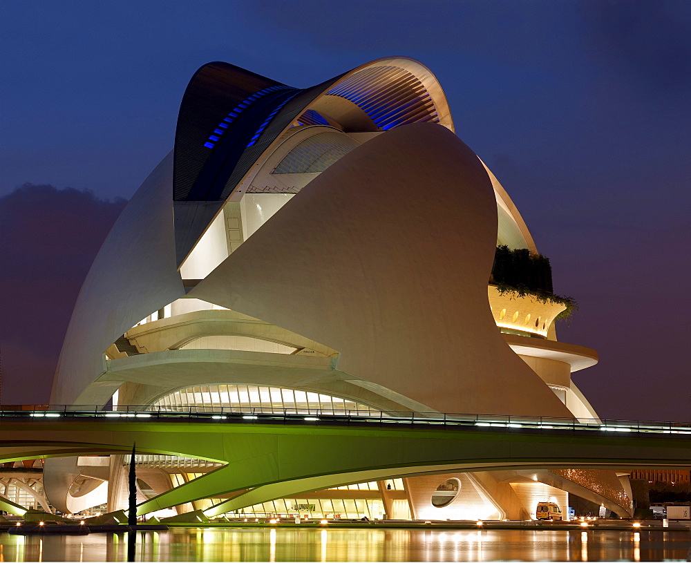 Opera house in the Ciutat de les Arts i de les Ciencies, City of Arts and Sciences, Valencia, Spain, Europe