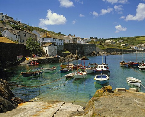 Fishing boats, Coverack, Cornwall, England, United Kingdom, Europe