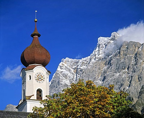 Parish church, Ehrwald, Zugspitze, Wettersteingebirge, Tyrol, Austria