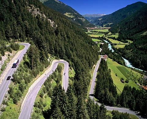 Samnauner mountain road, Pfunds, Inn, Oberinntal, Tyrol, Austria