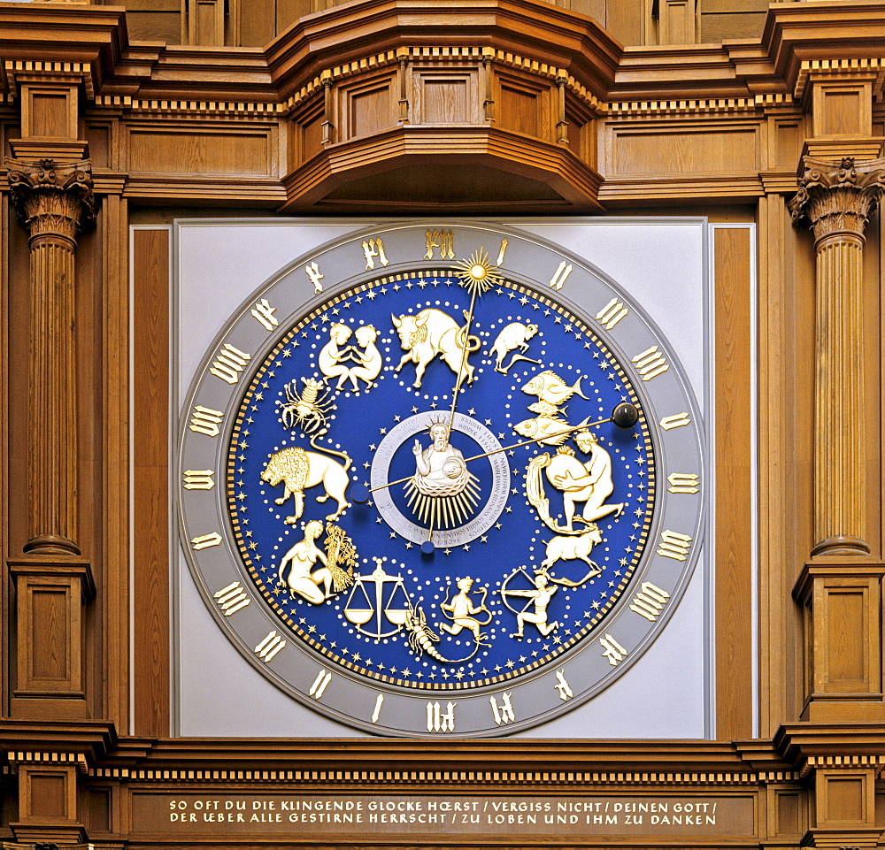 Astronomical clock, Marienkirche Church, Luebeck, Schleswig-Holstein, Germany, Europe