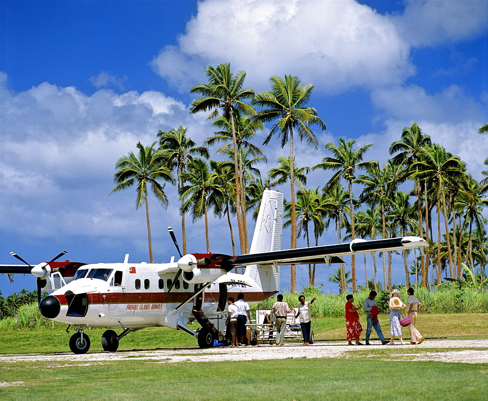 Airport, Friendly Islands Airways, palm trees, Tonga, South Pacific, Oceania