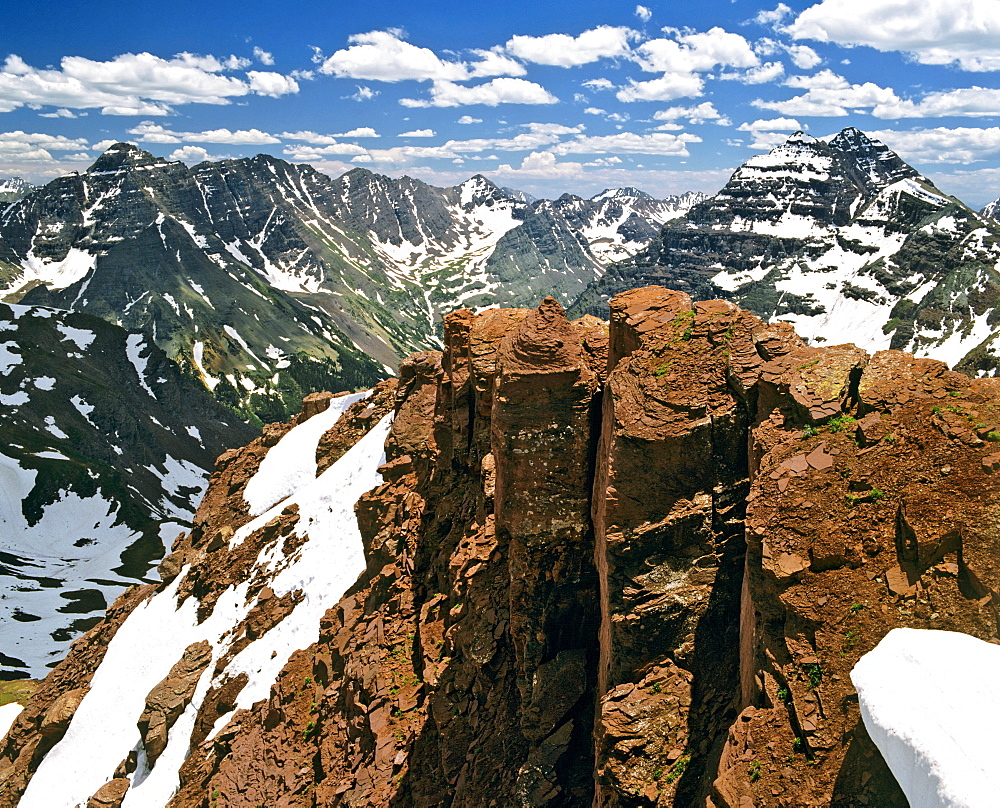 Mt. Pyramid Peak and Mt. Maroon Peak, Aspen, Colorado, USA