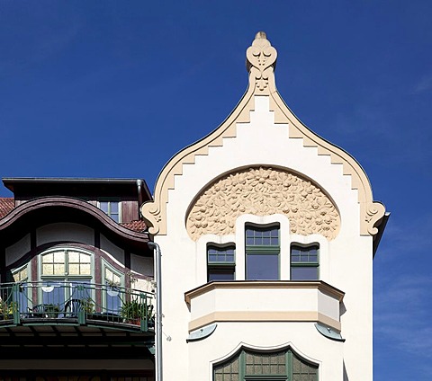 Townhouse, Art Nouveau, Eisenach, Thuringia, Germany, Europe, PublicGround