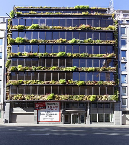 Commercial building with green plants, Brussels, Brabant, Belgium, Europe