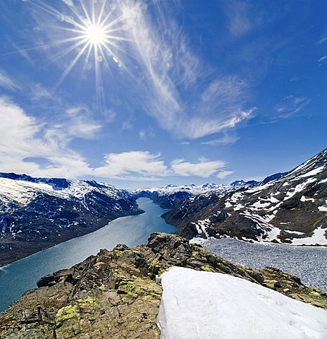 Besseggen Ridge, Lake Bessvanet, Jotunheimen National Park, Vaga, Oppland, Norway, Scandinavia