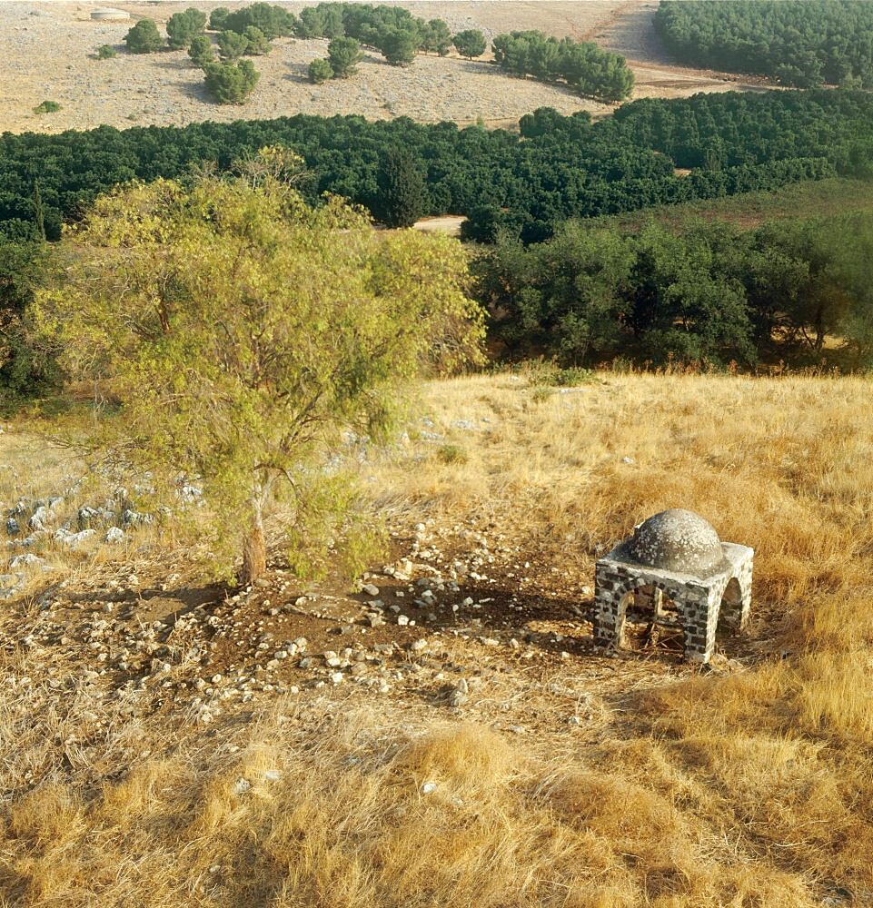 Aerial view of the Pit of Joseph at Jubb Yusuf in the Lower Galilee, Israel