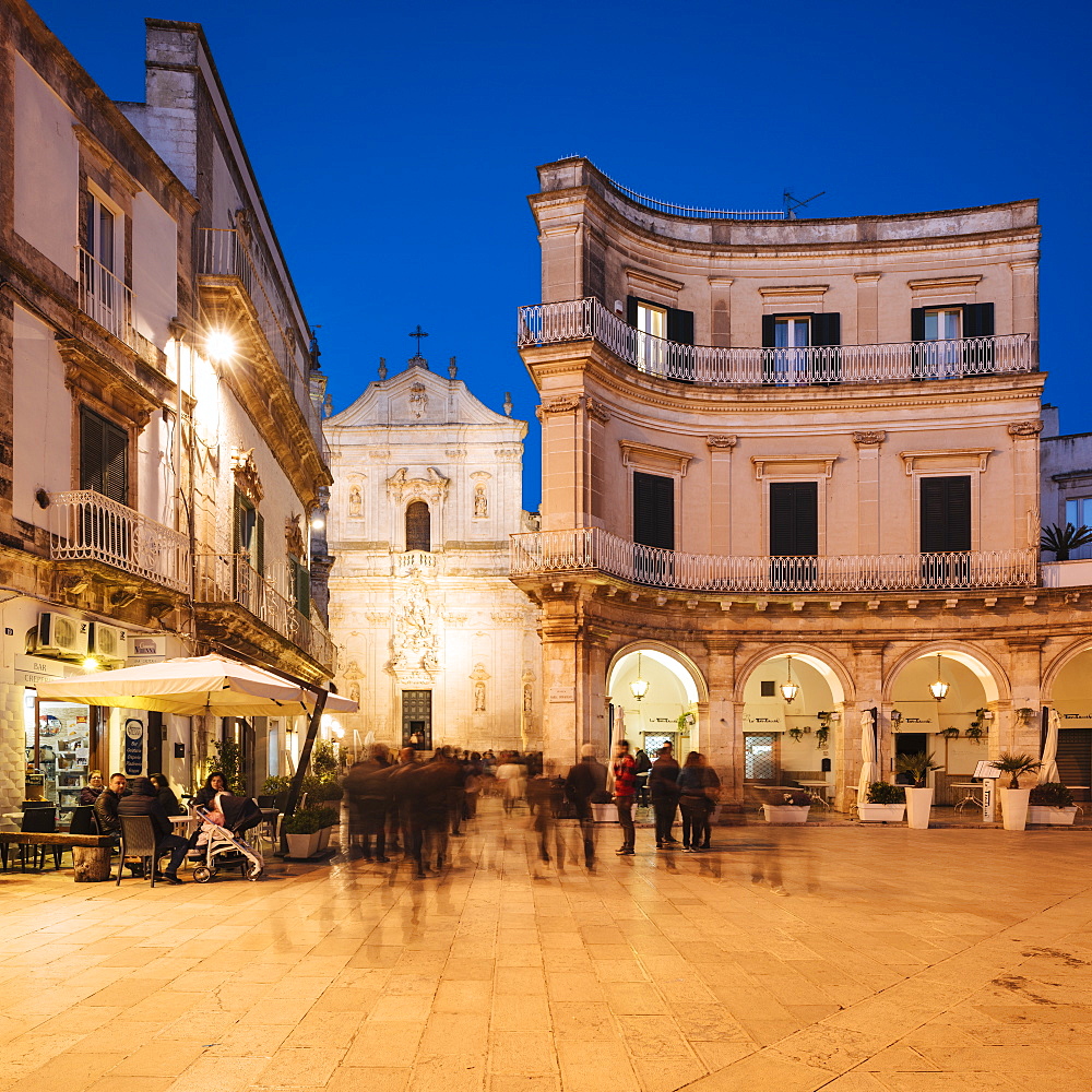 Basilica di San Martino at night, Centro Storico, Martina Franca, Puglia, Italy, Europe