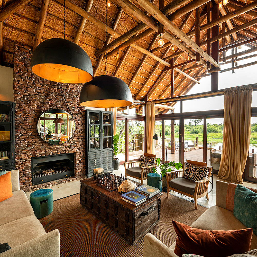 Interior of Marataba Conservation Camp Lodge, Marakele National Park, South Africa, Africa