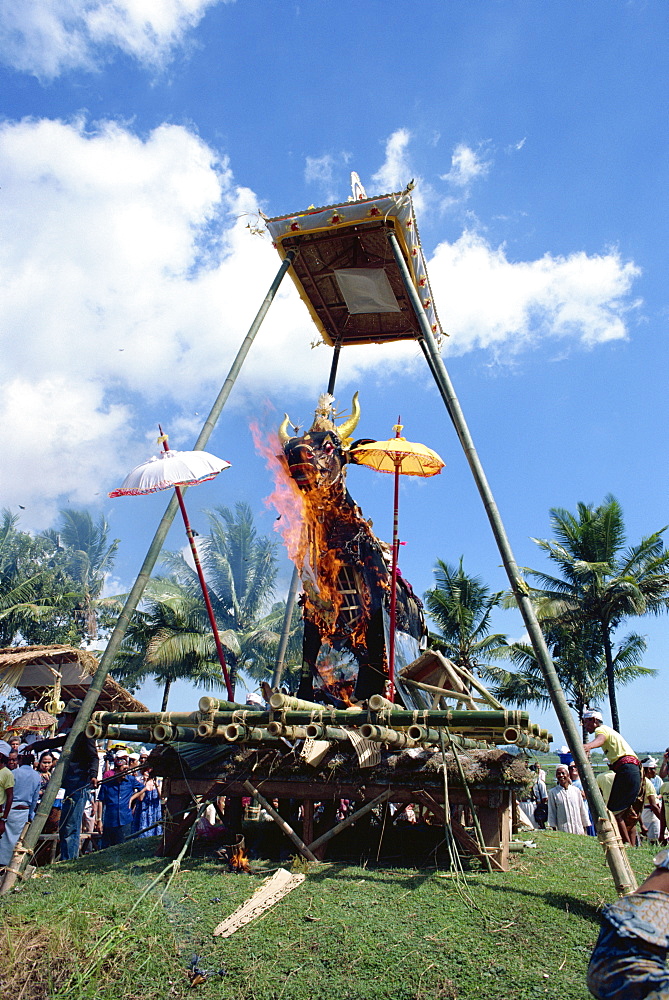 Cremation, funeral rites, Bali, Indonesia, Southeast Asia, Asia