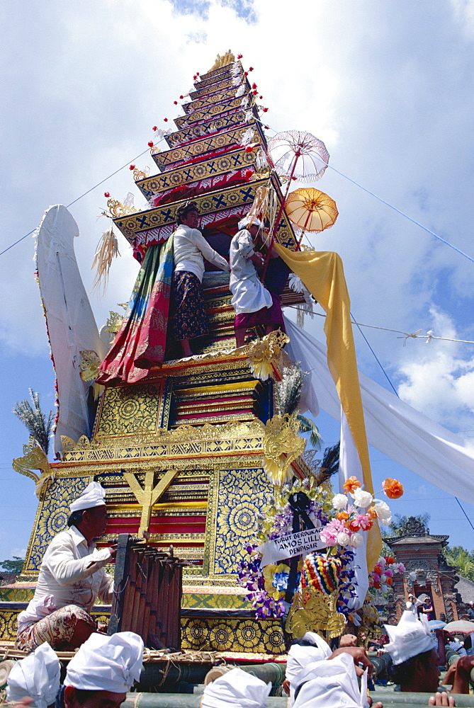 Funeral tower, funeral rites, Bali, Indonesia, Southeast Asia, Asia