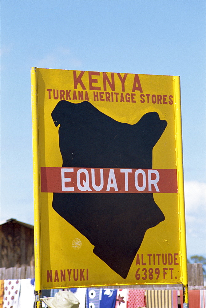 Equator sign, Kenya, East Africa, Africa