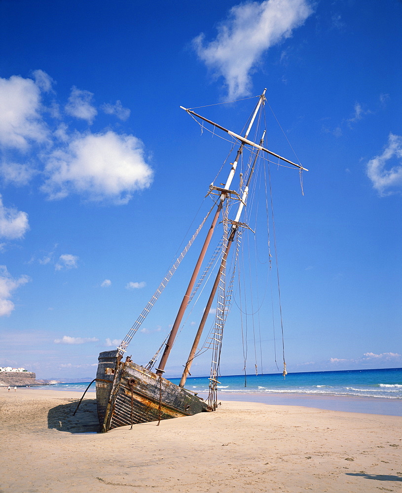 Wreck, south coast, Fuerteventura, Canary Islands, Spain, Atlantic Ocean, Europe