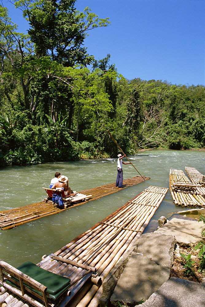 Tourist rafting trips on the Martha Brae River, Jamaica, West Indies, Caribbean, Central America