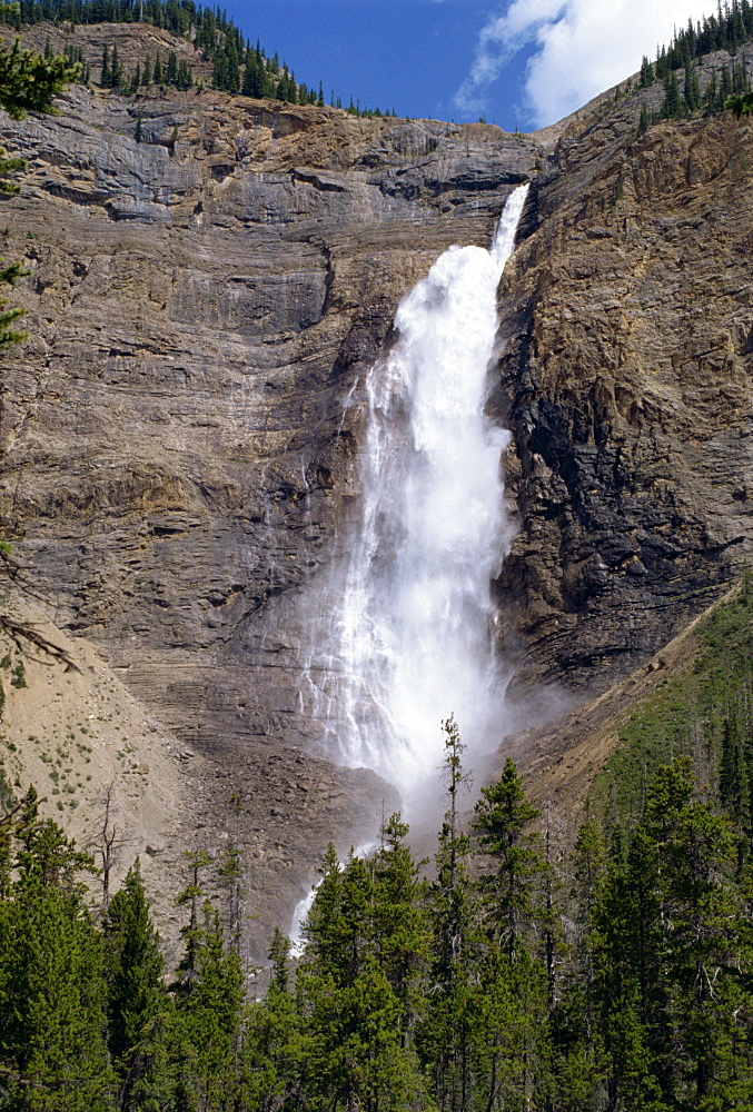 Waterfall in the Rocky Mountains, British Columbia, Canada, North America