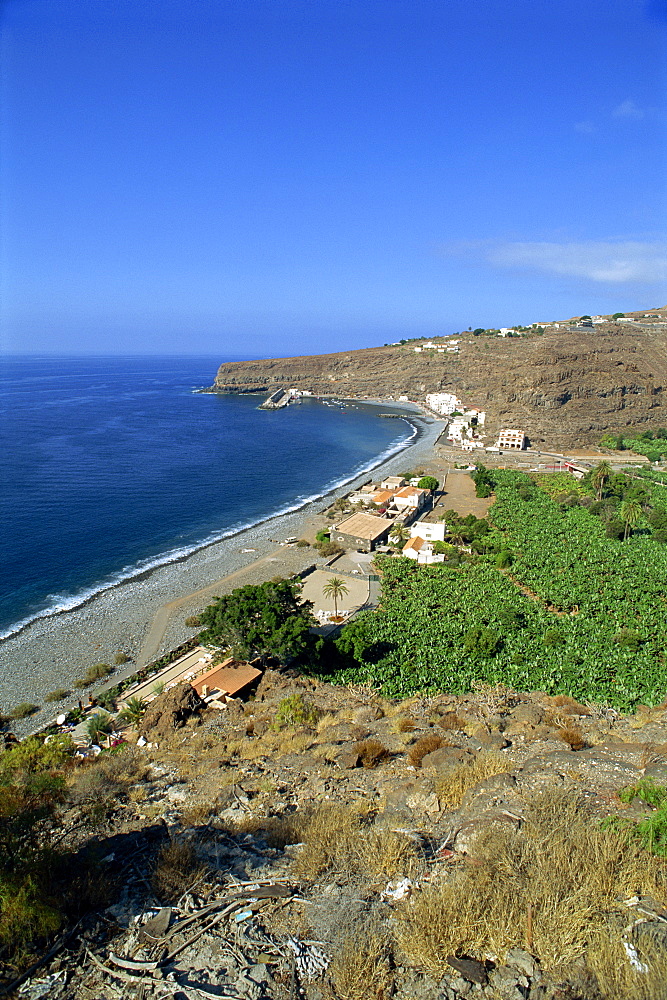 Banana plantations, Santiago, La Gomera, Canary Islands, Spain, Atlantic Ocean, Europe