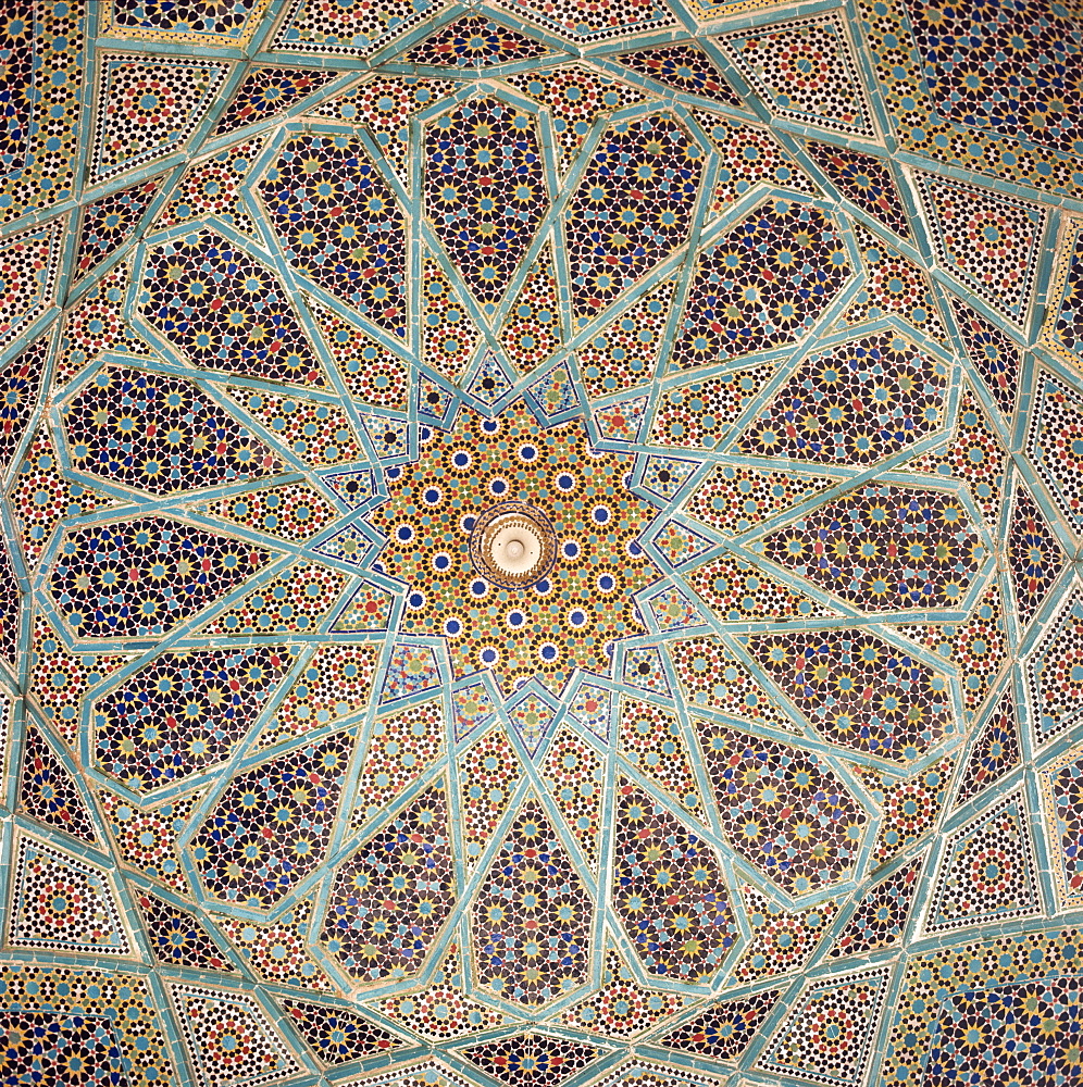 Detail of interior of the tomb of the Persian poet Hafiz, Shiraz, Iran, Middle East