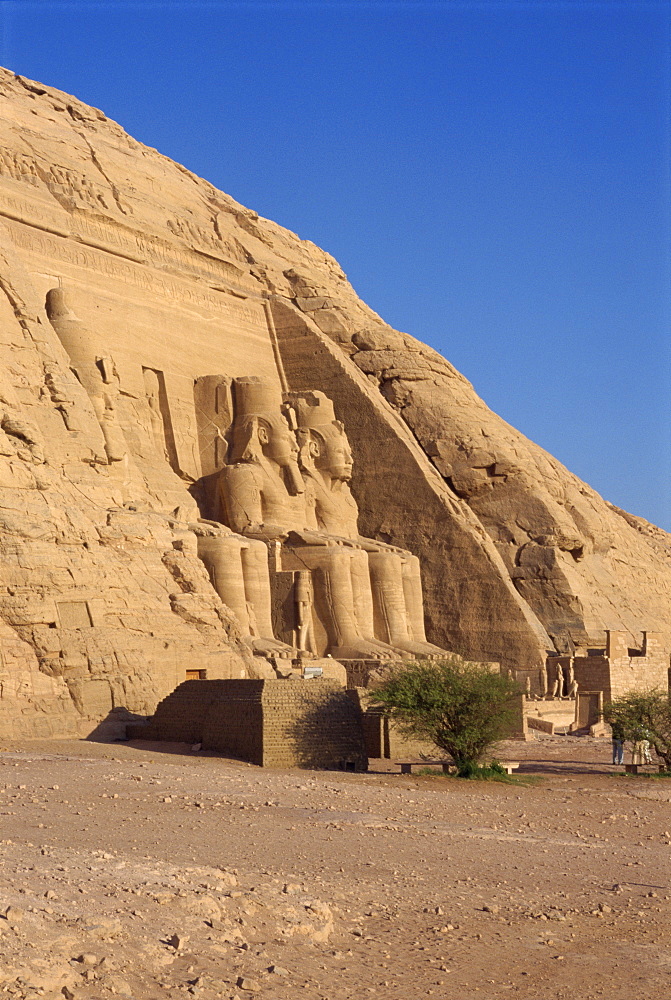 Temple of Re-Herakhte for the pharaoh Ramses II (The Great), moved when Aswan High Dam built, UNESCO World Heritage Site, Abu Simbel, Egypt, North Africa, Africa