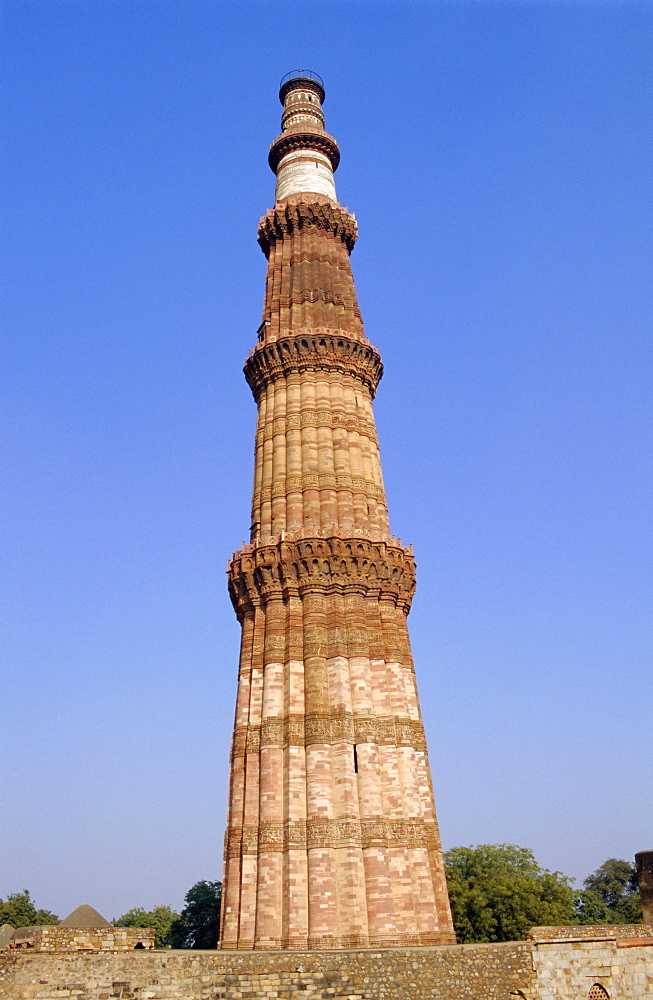 The Qutb Minar, built c 1200 AD, Old Delhi, India