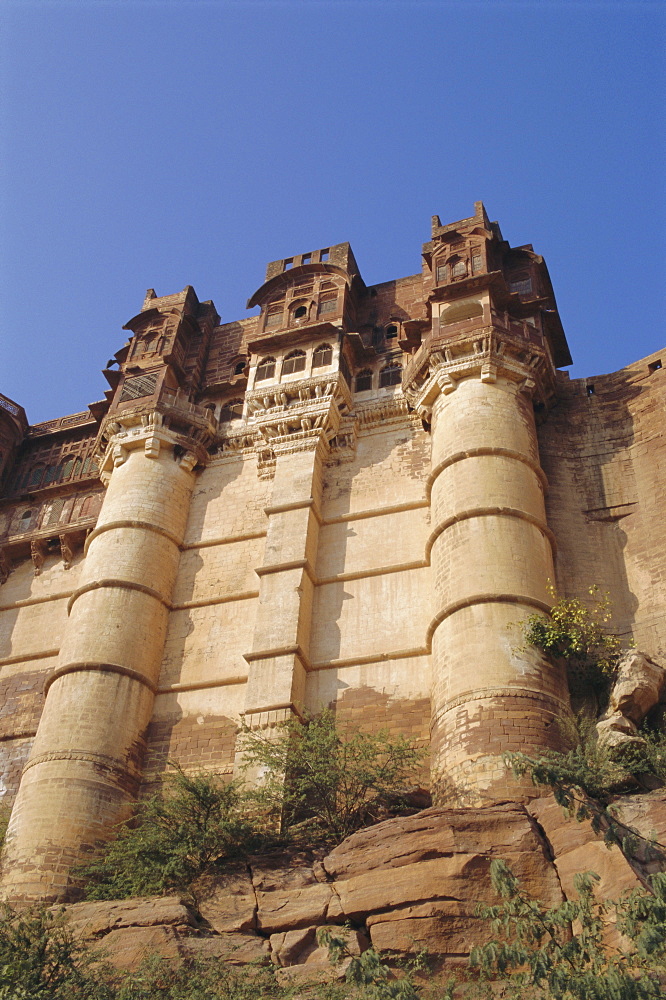 The Meherangarh Fort built in 1459, Jodhpur, Rajasthan, India