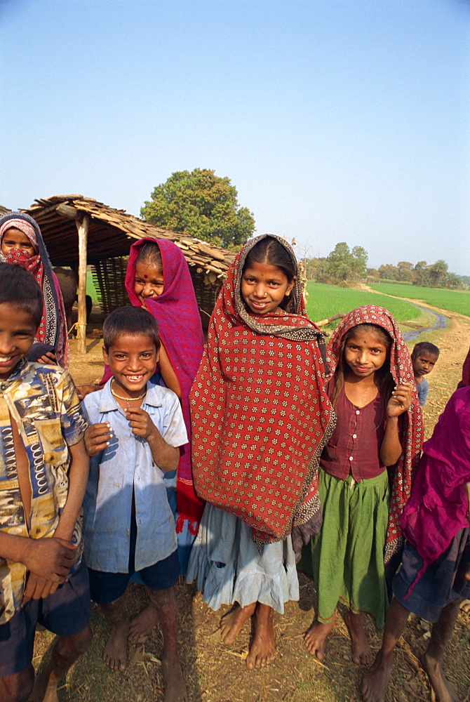 Children in village, Dhariyawad, Rajasthan state, India, Asia