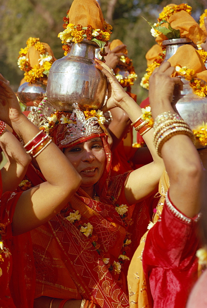 Women at Jain festival, Jaipur, Rajasthan state, India, Asia