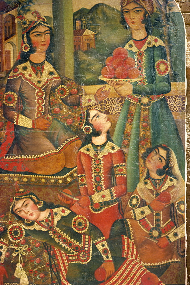 Qajar painting, Shiraz Museum, Shiraz, Iran, Middle East