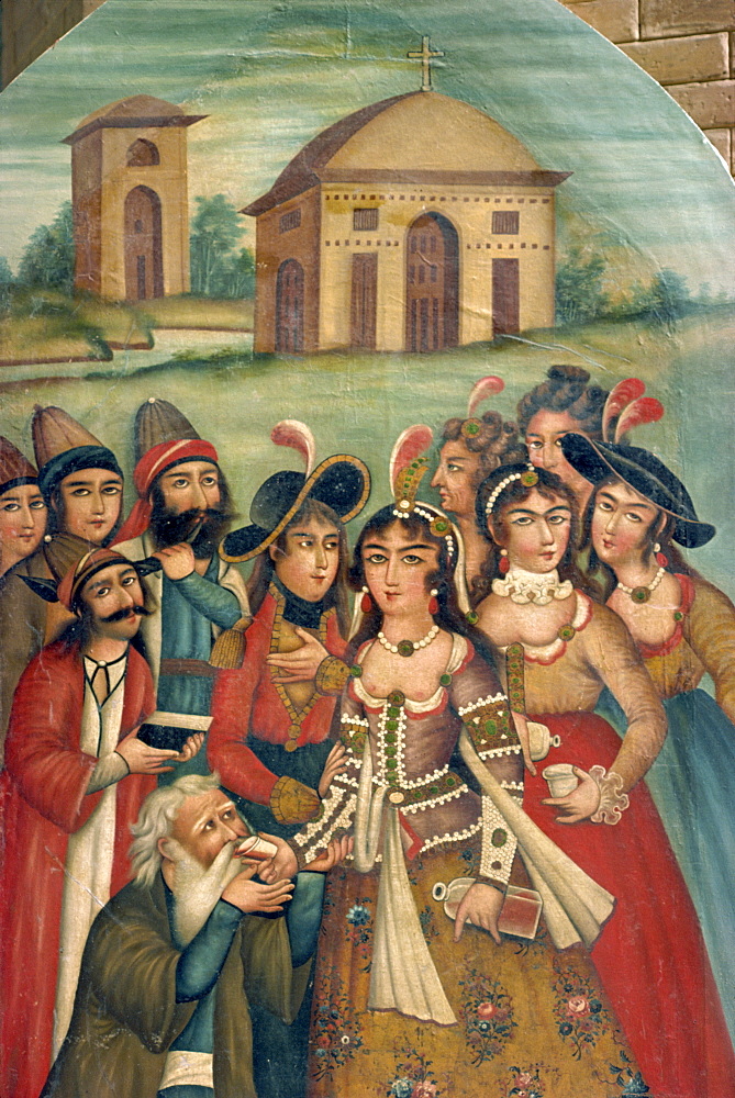 Qajar painting, Shiraz Museum, Shiraz, Iran, Middle East