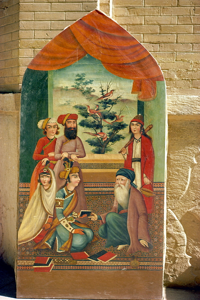 Qajar painting, Shiraz Museum, Shiraz, Iran, Middle East