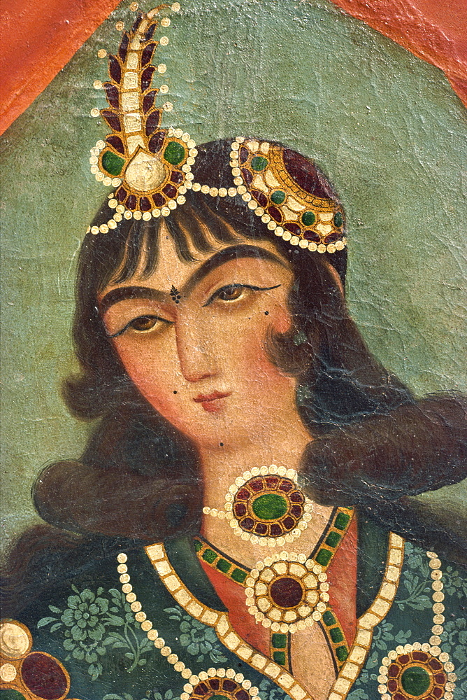 Qajar painting, Shiraz Museum, Shiraz, Iran, Middle East