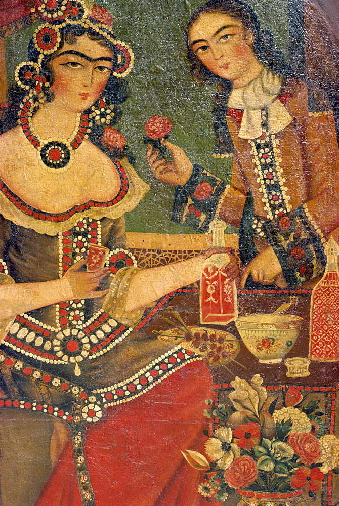 Qajar painting, Shiraz Museum, Shiraz, Iran, Middle East