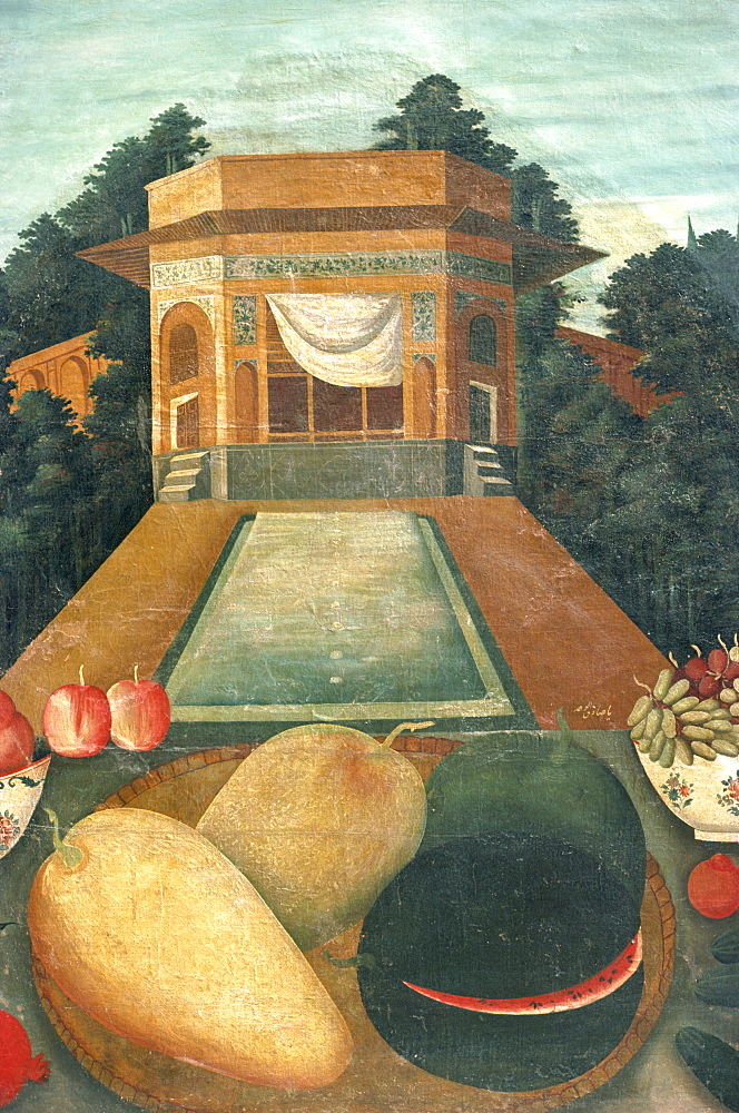 Qajar painting, Shiraz Museum, Shiraz, Iran, Middle East