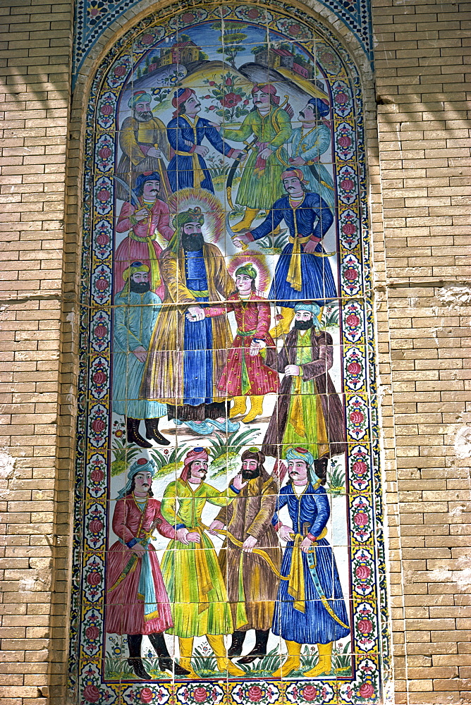 Tilework on old house, Shiraz, Iran, Middle East