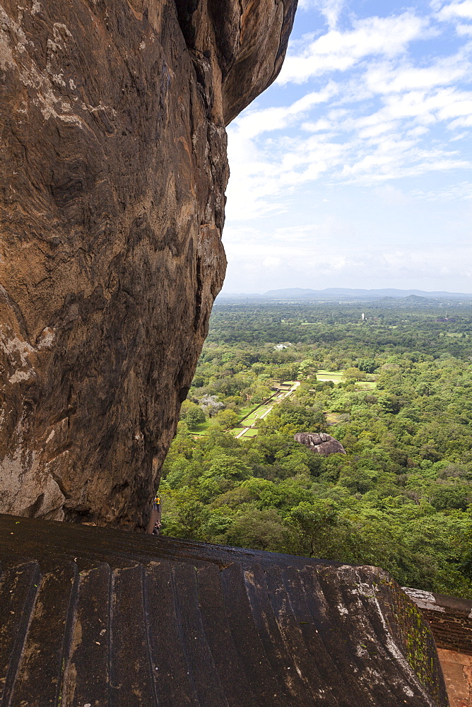 Steps leading up Sigiriya (Lion Rock), UNESCO World Heritage Site, Sri Lanka, Asia 