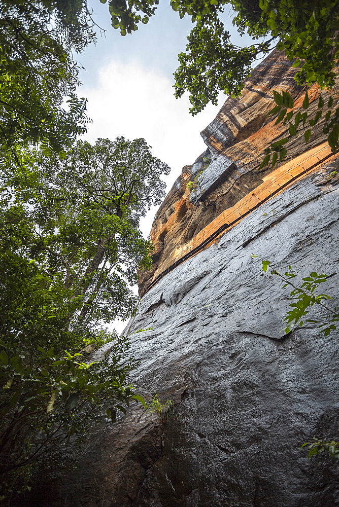 A view from the base of Sigiriya (Lion Rock), UNESCO World Heritage Site, Sri Lanka, Asia 