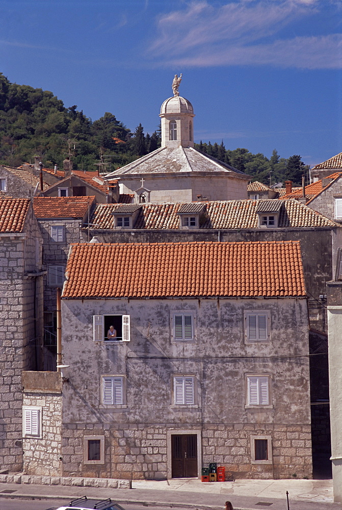 Old Korcula town houses, Korcula Island, Dalmatia, Croatia, Europe