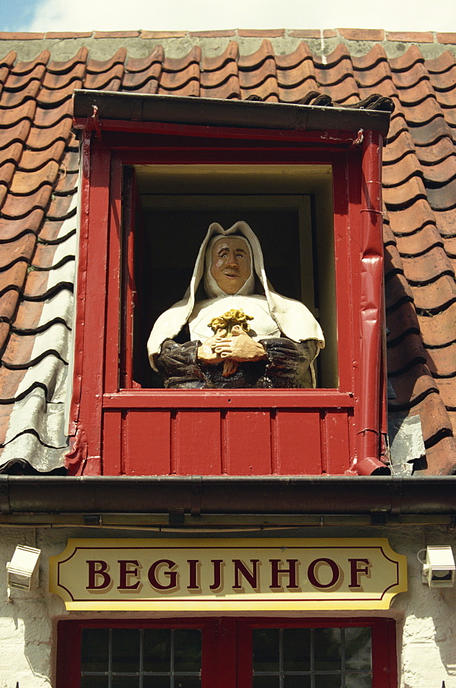 Detail of Begijnhof (Beguine House), Bruges, Belgium, Europe