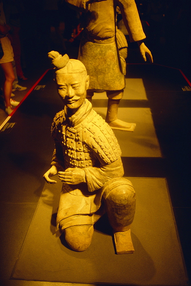 Terracotta figure from Xian in China on display at the Auckland museum in New Zealand, Pacific