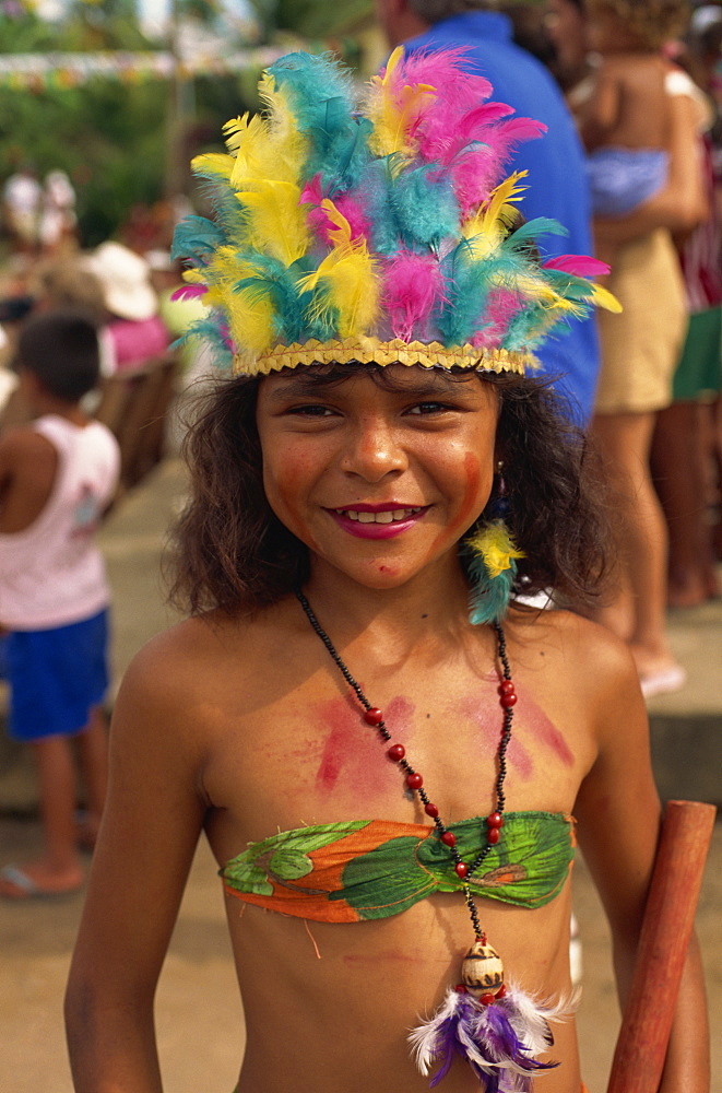 Young dancer, Pacoval village, Amazon area, Brazil, South America