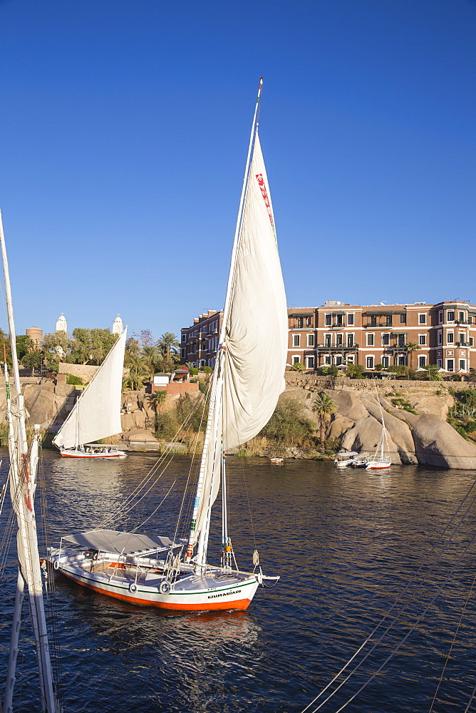 Sofitel Legend Old Cataract hotel situated on the banks of the River Nile, Aswan, Upper Egypt, Egypt, North Africa, Africa