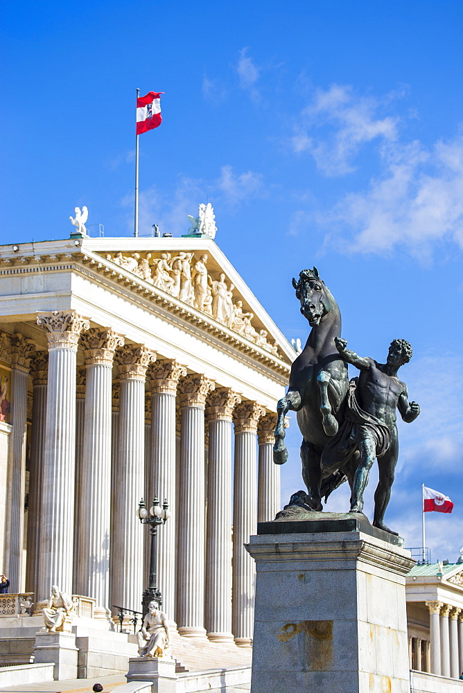 The Austrian Parliament building, Vienna, Austria, Europe