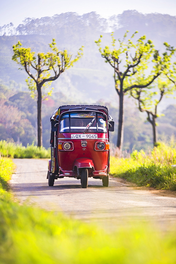 Tuktuk in the Sri Lanka Hill Country, Haputale, Nuwara Eliya District, Sri Lanka, Asia