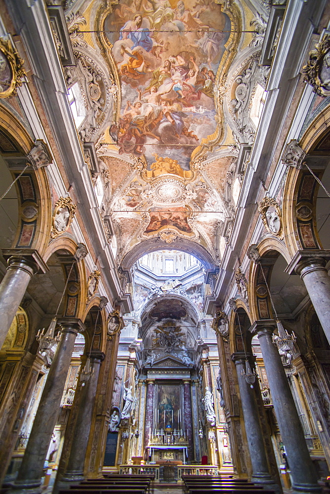 Frescoes on the ceiling at The Church of San Matteo, (Chiesa di San Matteo), Palermo, Sicily, Italy, Europe 