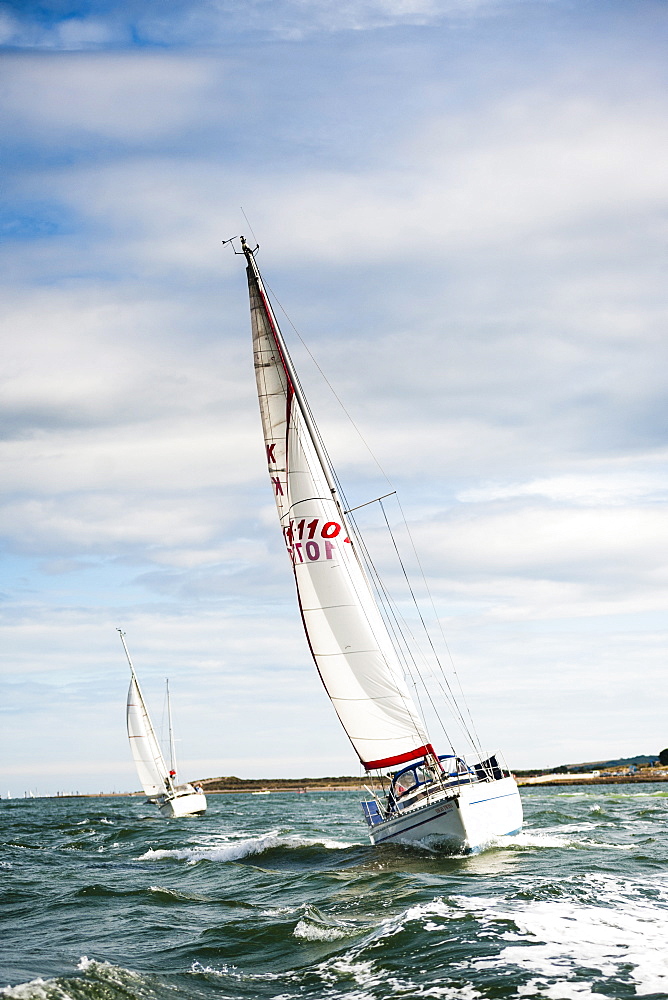 Sailing boat at Swanage, Dorset, England, United Kingdom, Europe