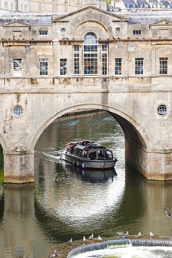 Pulteney Bridge over the River Avon, Bath, Avon and Somerset, England, United Kingdom, Europe 