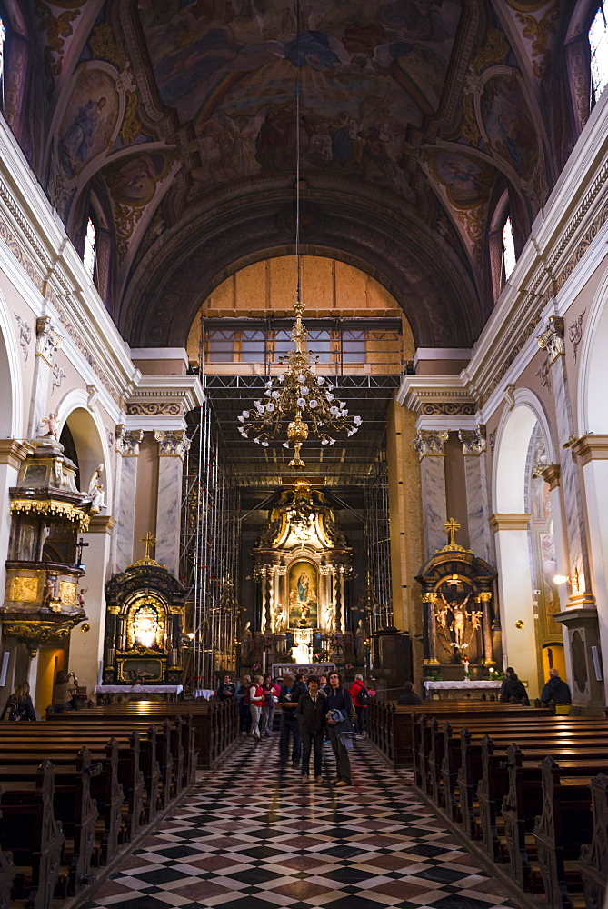 Inside The Franciscan Church of the Annunciation, Ljubljana, Slovenia, Europe